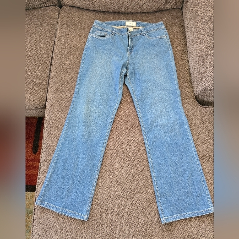 Sonoma Women Bootcut Jeans Sz 14 Blue Light Wash High Rise  32×29 Denim Casual